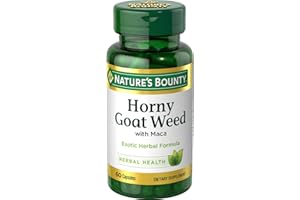 Nature's Bounty Horny Goat Weed w/Maca,Dietary Supplement, 60 Capsules, Gelatin, Dicalcium Phosphate, Vegetable Magnesium Ste