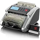 Aneken Money Counter Machine with Value Count, Dollar, Euro UV/MG/IR/DD/DBL/HLF/CHN Counterfeit Bill Detectors,Add and Batch Modes, Cash Counter with LCD Display