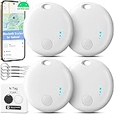 Bluetooth Tracker for Android, 4 Pack Item Finder Work with Google Find My Device App, Keys Finder and Item Locator for Keys Wallet Bags ONLY Android, Smart Tracking Tag for Luggage, Backpack