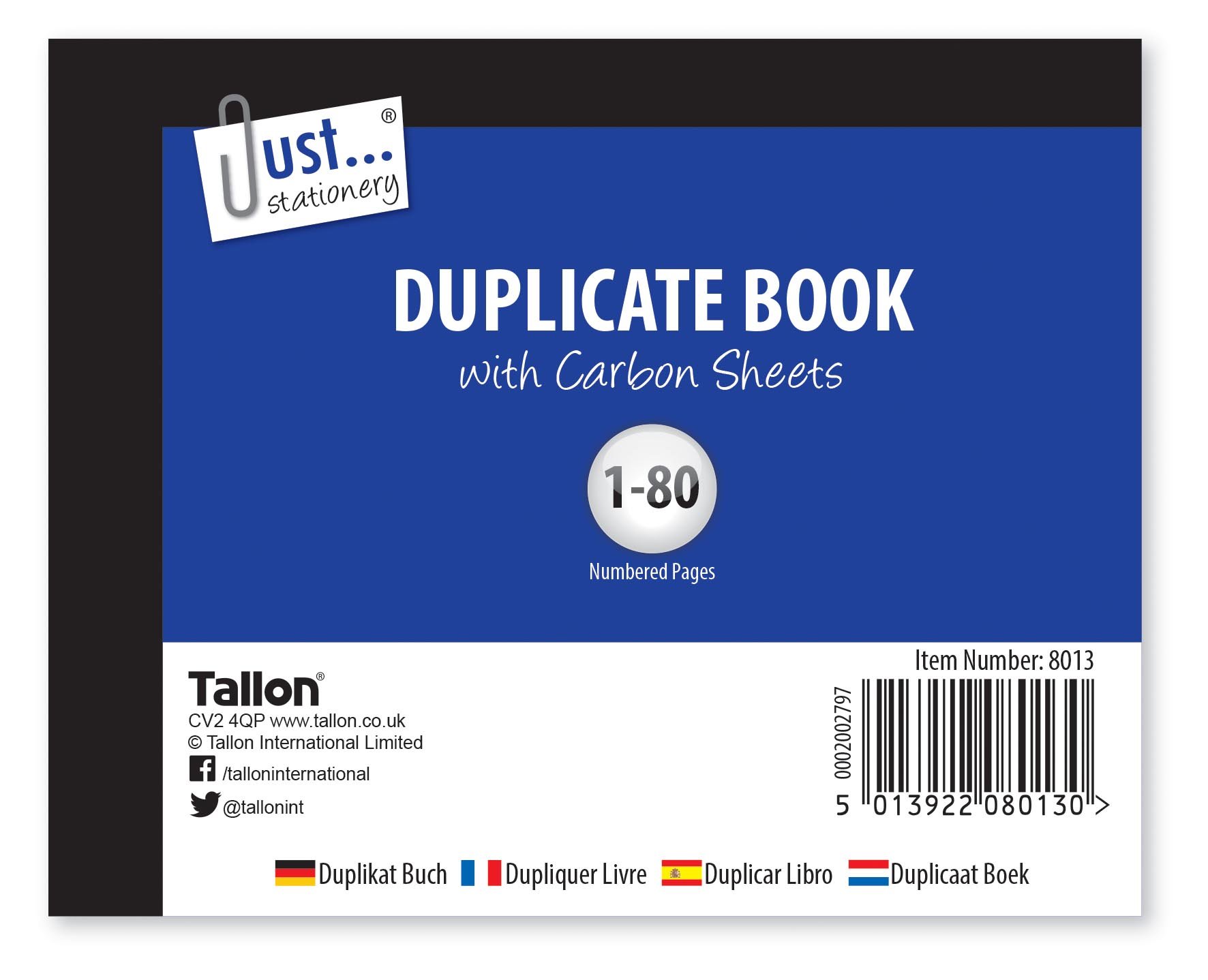 Just stationery Half Size Duplicate Book (Pack of 80)