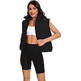 HangNiFang Women's Winter Cropped Puffer Vest Lightweight Sleeveless Warm Outerwear Puffer Vest Padded Gilet