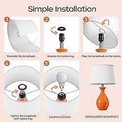 PARTPHONER Table Lamp Set of 2, Modern Ceramic