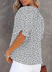 Dokotoo Womens Fashion Floral Print Round Neck