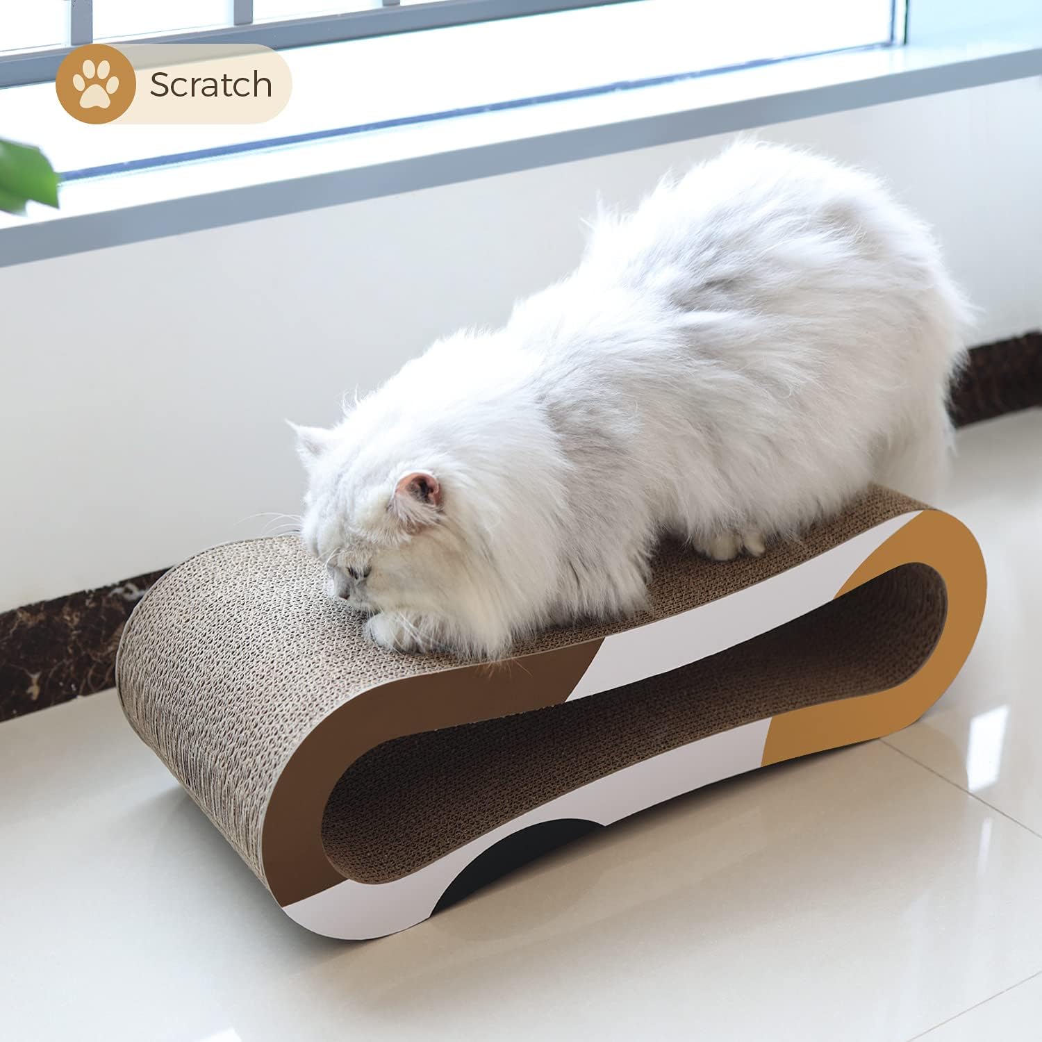 ComSaf Cat Scratcher Cardboard, 3 in 1 Scratching Lounge Bed, Corrugated Scratch Pad, Cat Training Toy for Large Cats and Kitten, Furniture Protection, Durable and Revisible : Kitchen & Dining