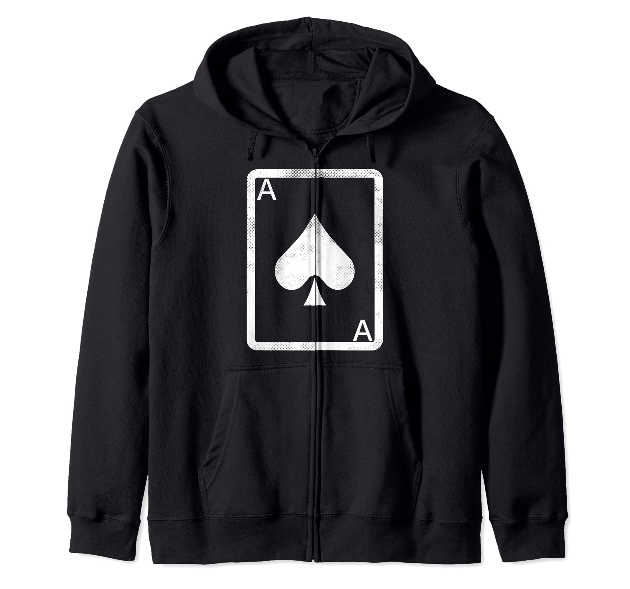 Card Playing Ace Spade Card Design Poker Playing Gambling Zip Hoodie
