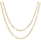 Belle Brighton Classic Paperclip Chain Necklace 18k Gold Plated Link Necklace for Women 35.8" Stackable Necklace Elegant Jewellery Trendy Gift for Girlfriend Mother