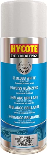 Hycote Fast Drying Aerosol Car Spray Paint Gloss White 400 ml view 1