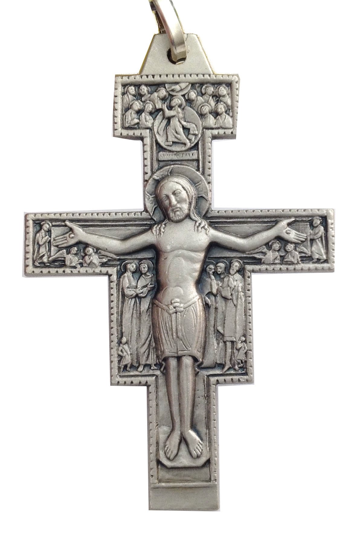 I G J 925 Sterling Silver Saint Damiano Crucifix - Faithful reproduction in silver of the Crucifix that spoke to St. Francis of Assisi