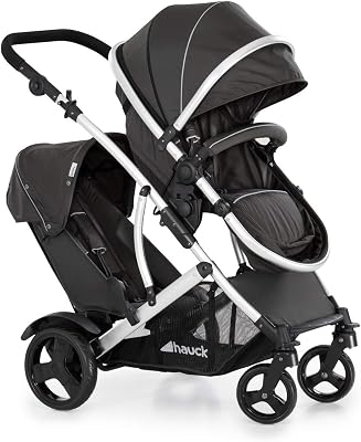 Passeggino Fratellare per Neonato e Bambino, Duett 2 Black Forest