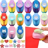 Harloon 15 Pcs Paper Punch Shapes 1 Inch, Hole Puncher for Scrapbooking | Mixed Design Cutters for Card Making, Album Decoration, Teacher Classroom Supplies, Lightweight Crafting Tool