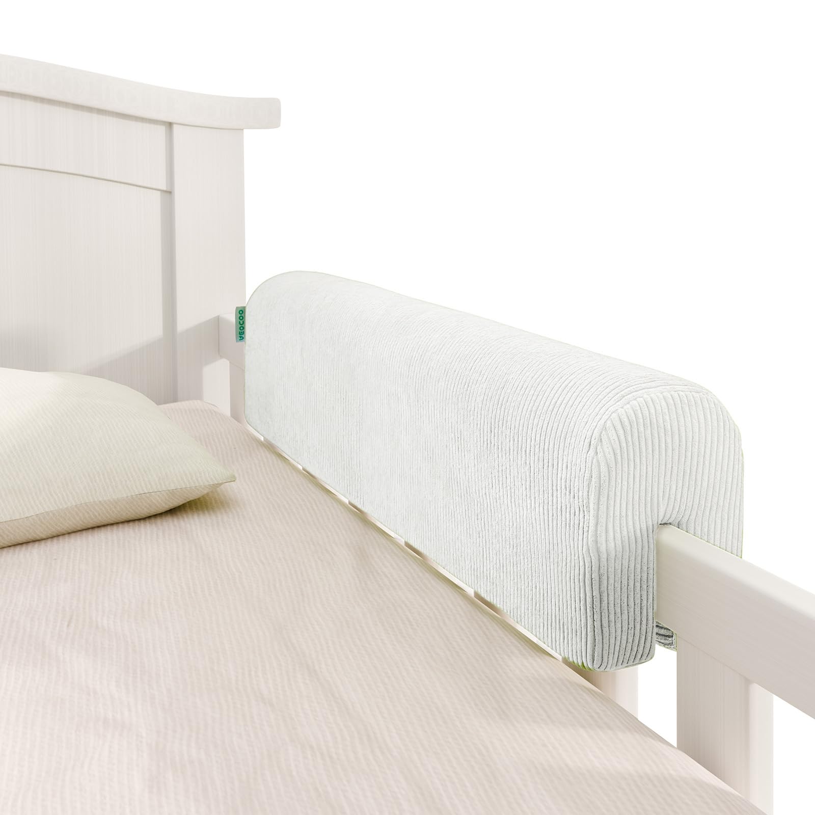 Photo 1 of AEOCOO Bed Bumpers for Toddlers, 3 Ft Toddler Bed Rail Bumper Protector for Loft Beds & Bunk Beds, Premium Soft Memory Foam Bed Guardrail, Anti-Bump | Fall Prevention, Size 35.4 Inches, White