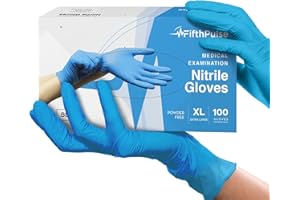 FifthPulse Blue Nitrile Medical Gloves X Large, 100 Count - Surgical Grade Latex Free Disposable Gloves