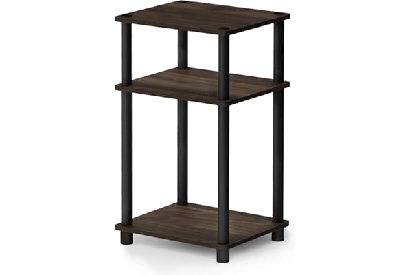 Furinno Just 3-Tier Turn-N-Tube End Table / Side Table / Night Stand / Bedside Table with Plastic Poles, 1-Pack, Columbia Wal