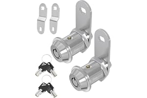 Trampgik RV Storage Locks, 7/8” Camper Compartment Storage Door Locks with Keys, for RV Camper Travel Trailer,Drawer Cabinet Toolcart Storage, 7/8 Inch 2 Locks with 4 Keyed Alike, Chrome