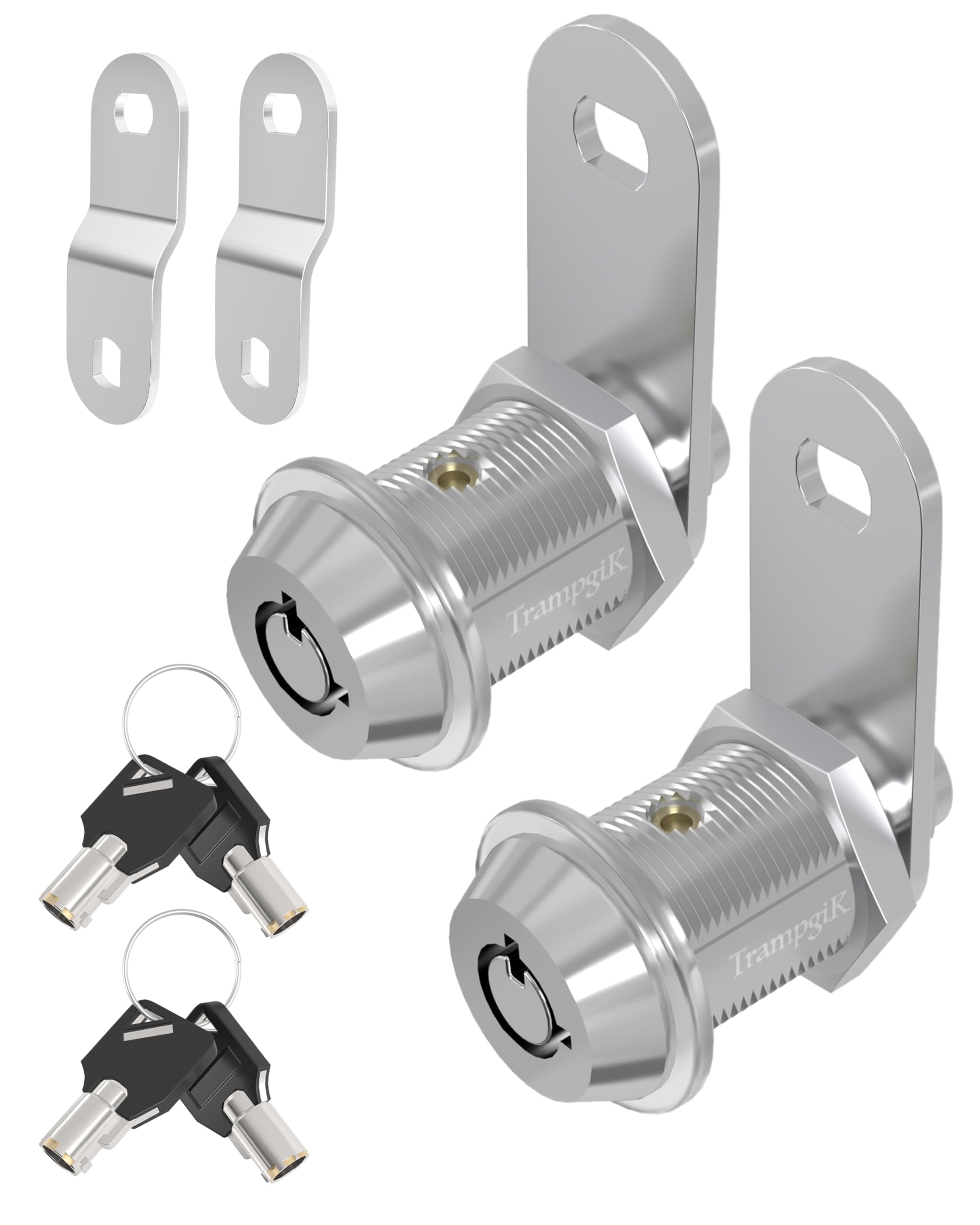 Photo 1 of Trampgik RV Storage Locks, 7/8” Camper Compartment Storage Door Locks with Keys, for RV Camper Travel Trailer,Drawer Cabinet Toolcart Storage, 7/8 Inch 2 Locks with 4 Keyed Alike, Chrome