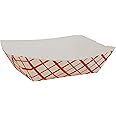 Southern Champion Tray 0413 #100 Southland Paperboard Food Tray, 1 lb Capacity, Red Check (Case of 1000)