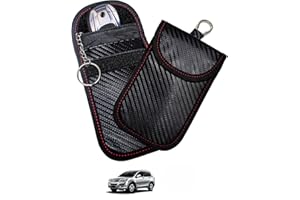 BFXM 2 Pcs Faraday Bag for Car Keys, RFID Signal Blocking Pouch, Anti-Theft Key Fob Protector, Cell Phone Signal Blocker Case, Car Key Fob Cage (Small)