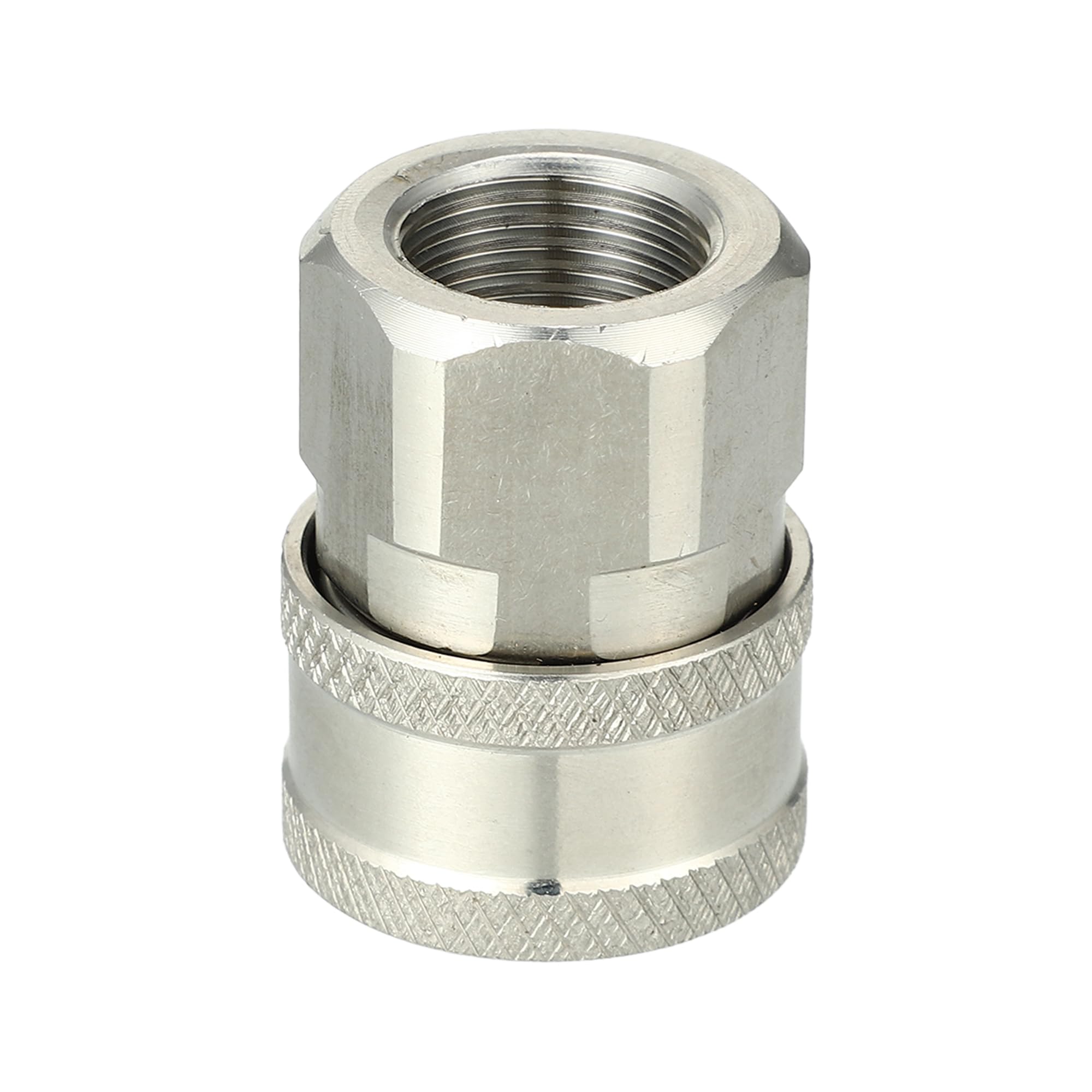 Hihaha Pressure Washer Coupler/Outer Female Washer Gun Adapter Universal for Car/Durable Stainless Steel 3/8" / 1 Pcs Silver Tone