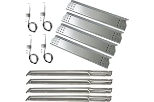 Direct Store Parts Kit DG173 Replacement 16 15/16 inch Burner, Heat Plate, Ignitor kit for Kitchen Aid 720-0733A, 720-0745, 720-0745B 4 Burner Gas Grill Models, 4 Pack