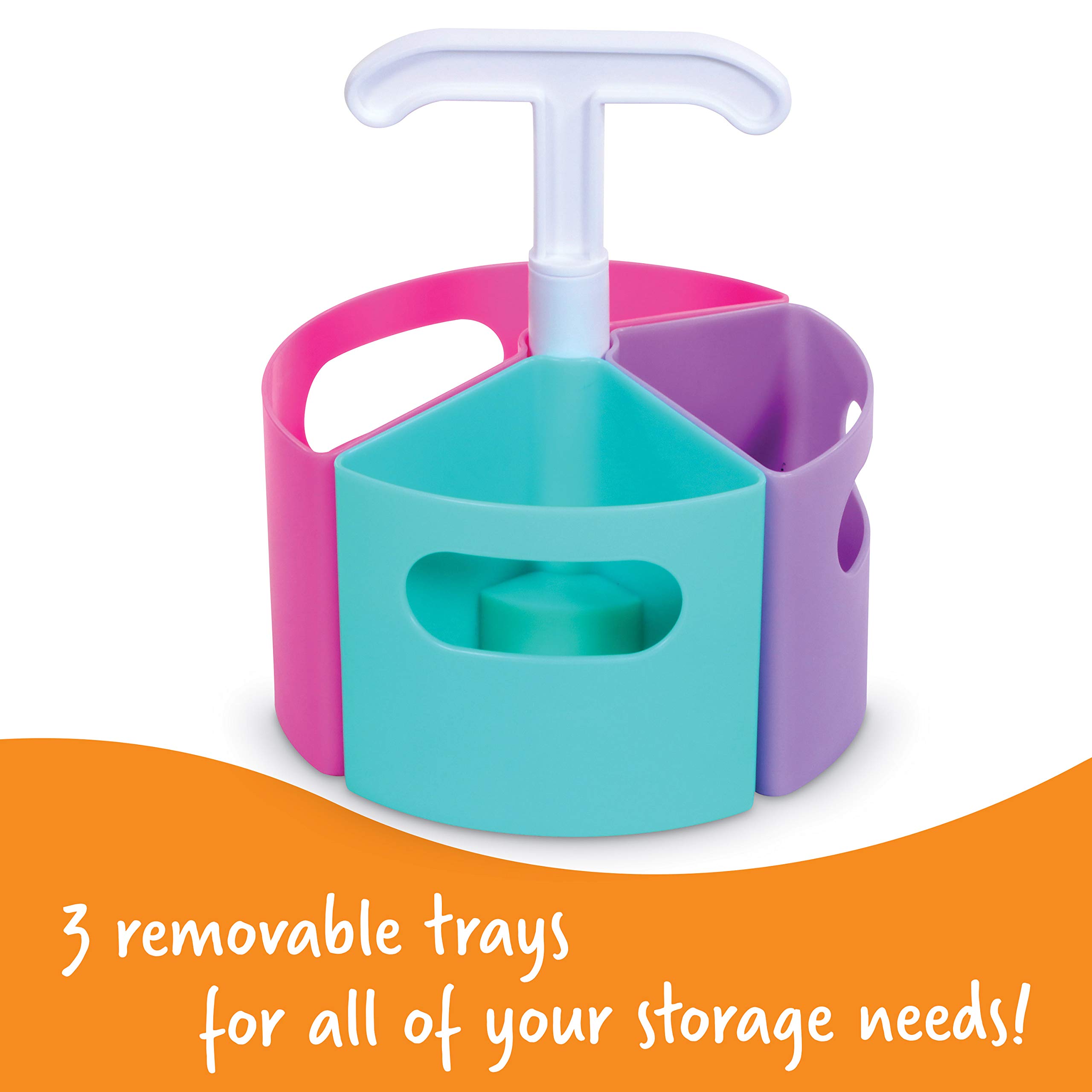 Learning Resources Create-a-Space Storage Mini Center Pink - Classroom Craft Keeper, Maker Space, Small Storage, Teacher Organizer, Home School Accessories, 4 Piece Set