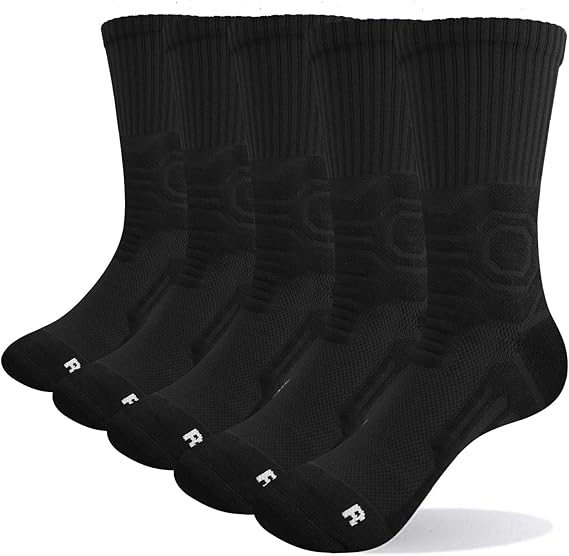 Abida 5 Pair Men's Athletic Socks Performance Compression Socks