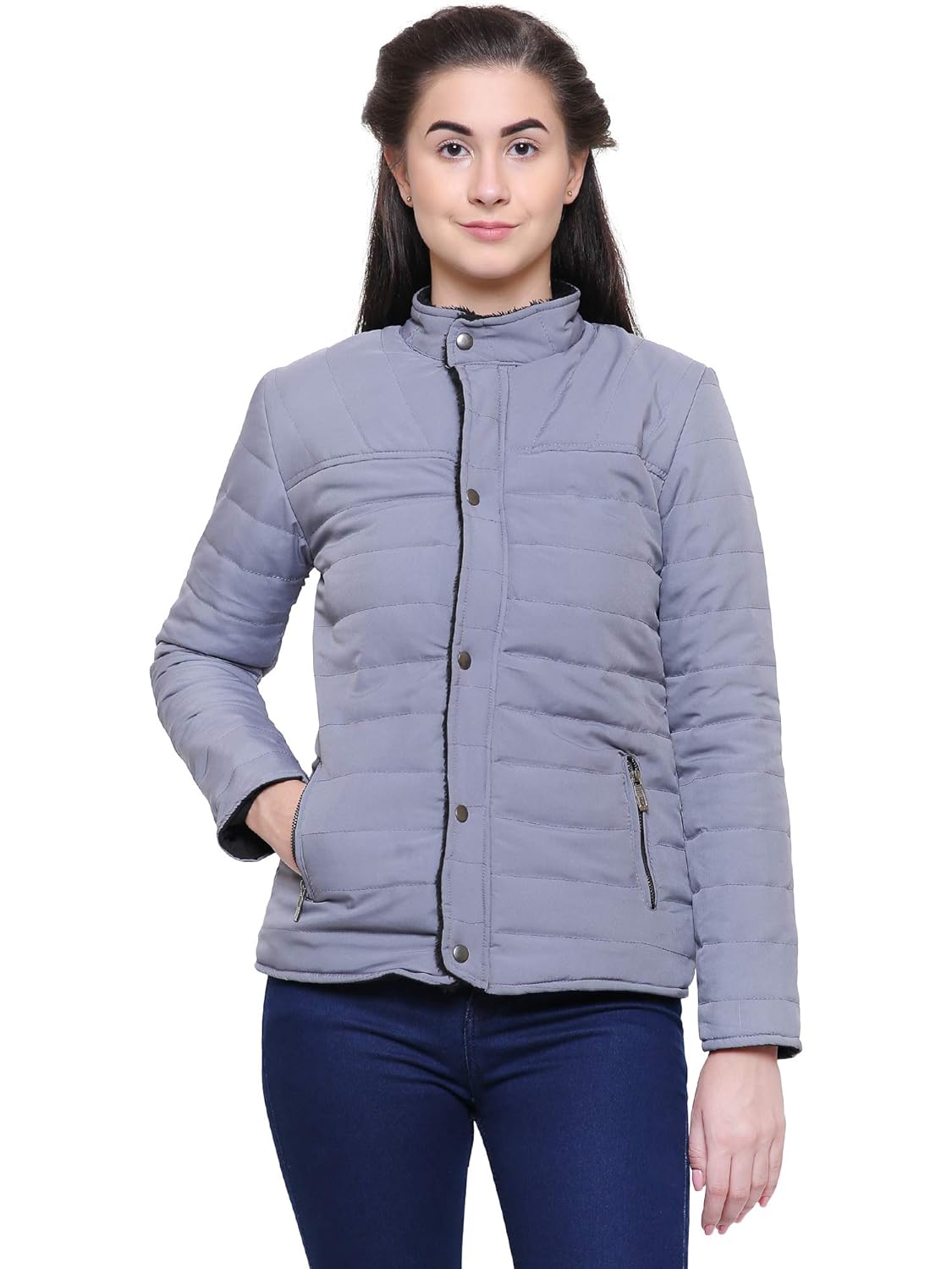 mizago women's long sleeves blended bomber jacket