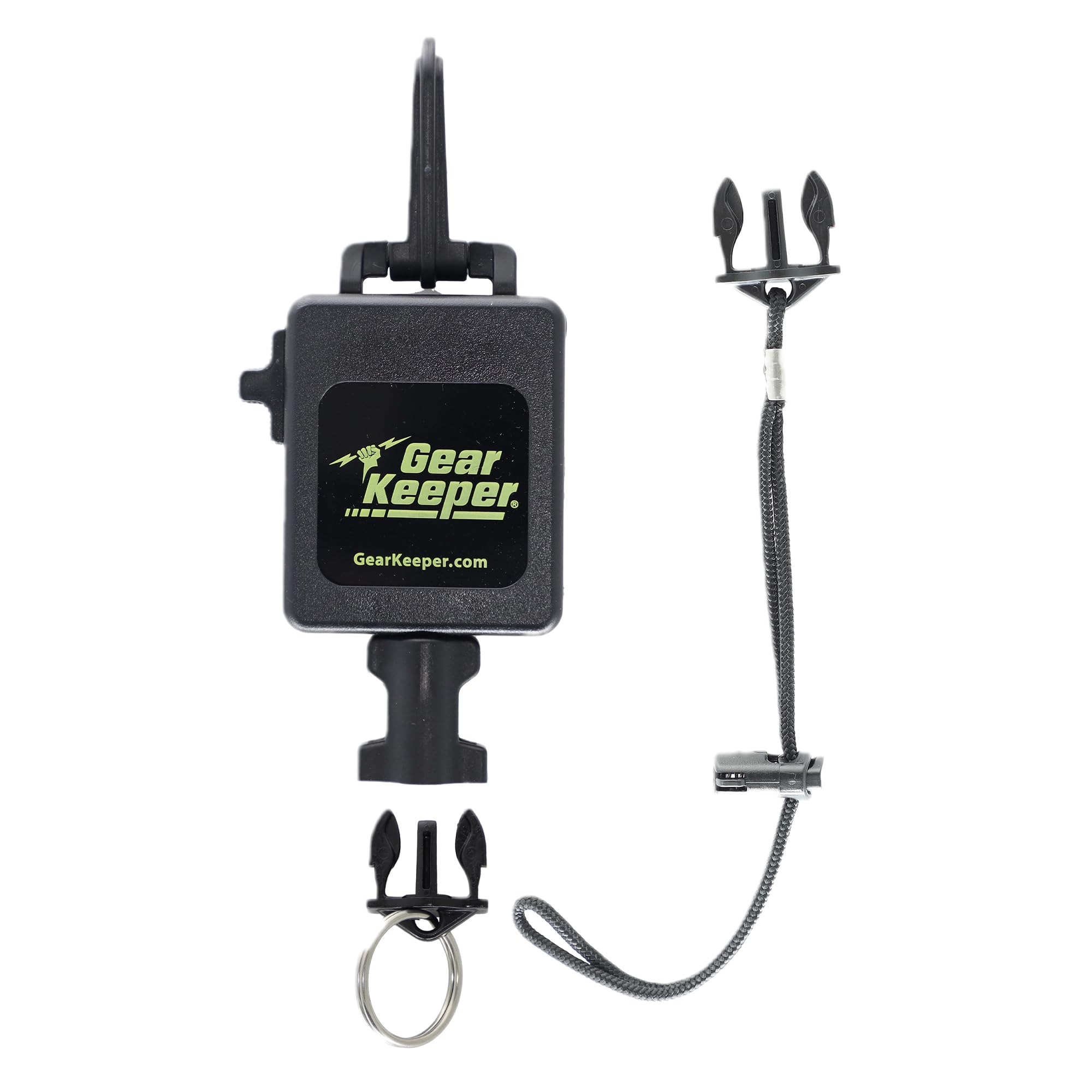 Gear Keeper Hammerhead Industries Deluxe Locking Scuba Console Retractor RT3-5913 - Features Heavy-Duty Snap Clip Mount with Q/C-II Split Ring and Lanyard Accessory - Made in USA