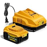 LP 20V 6.0Ah Battery and DCB112 Charger for Dewalt 20 Volt Lithium-ion Battery DCB207 DCB206 DCB204 DCB201 DCB200 DCB120 Seri