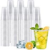 Huifany 600 Pack 7 oz Plastic Cups, Rimmed Disposable Cold Cups | Cold Water Juice Soda, BPA-Free, Reinforced Rim Anti-Spill, Hot Cold Beverages, Stackable Storage, Party BBQ Picnic
