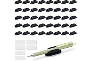 UEHSNI 10 Pack Adhesive Pencil Holders for Desk,Silicone Flexible Pen Holder for Wall, Office, School,Home,Classroom Must Haves,Teacher Essentials Accessories,Desk Organizer,Art Supply,Small Gift (10, Black)