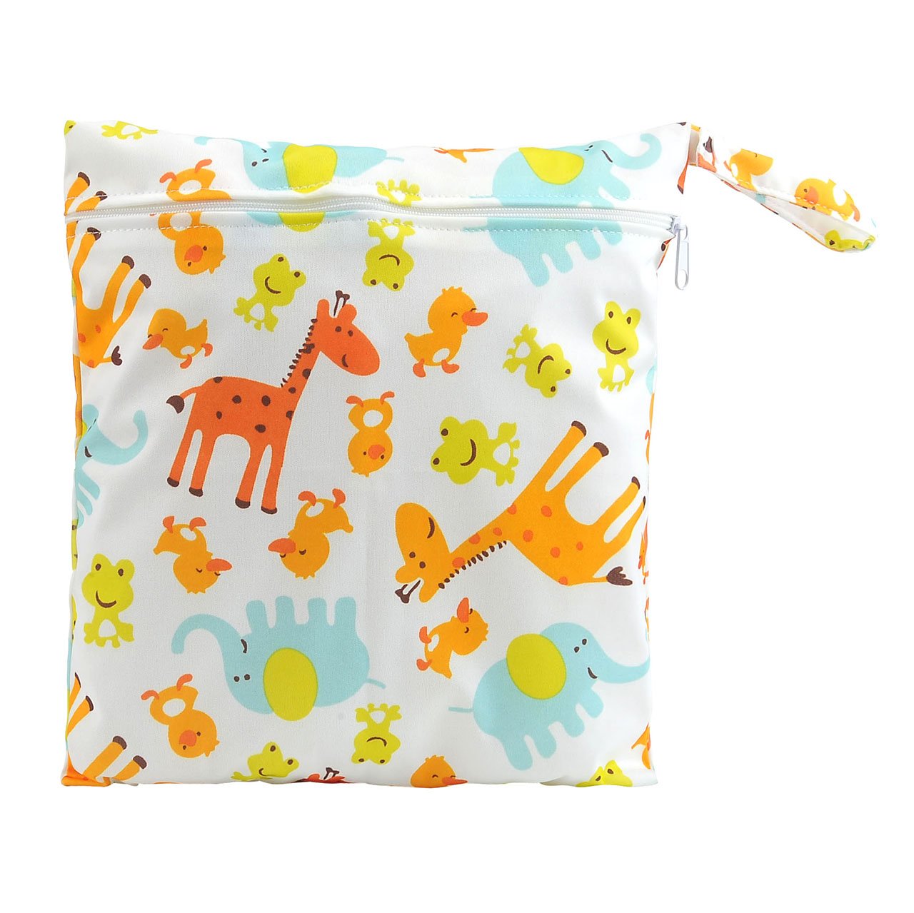 CHIC DIARY Wet Dry Bag Baby Nappy Organizer Bag Reusable Washable Cloth Diaper Bag (Animals(2 bags))