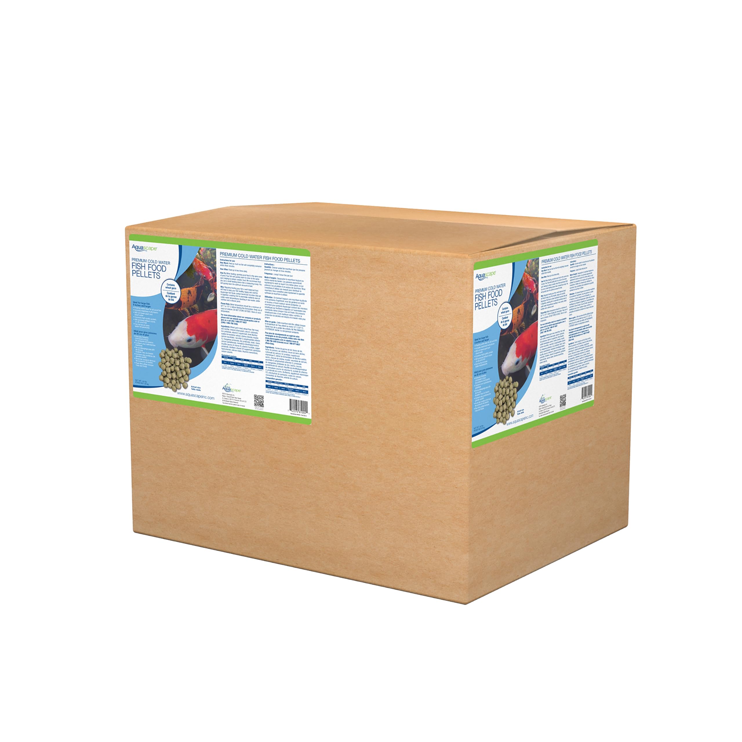 Aquascape 81004 Premium Cold Water Fish Food Pellets for Large Pond Fish, Large Pellet, 44 Pounds