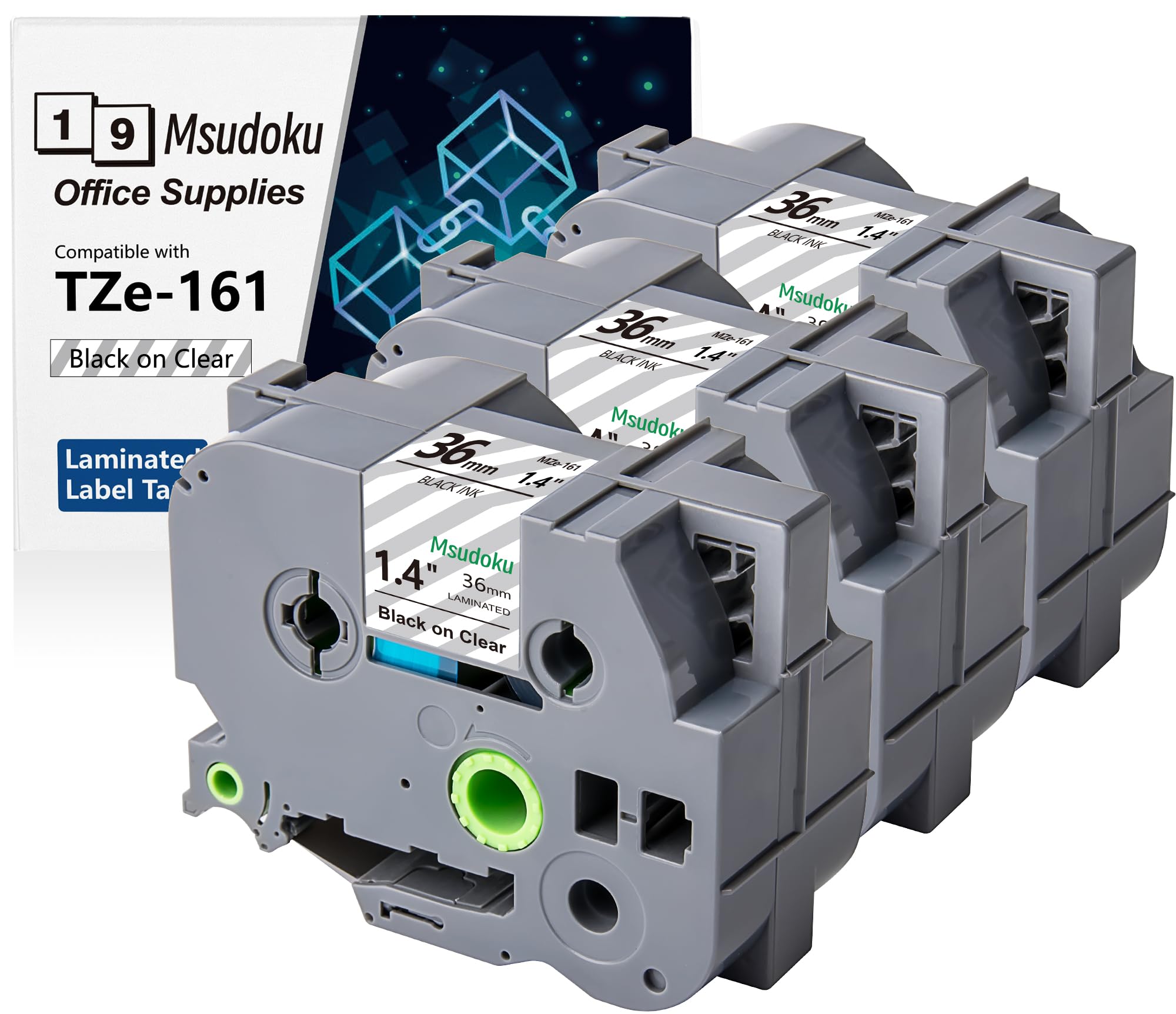 Msudoku Tze Tz Tape 36mm 1.42 Laminated Clear