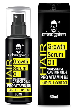 UrbanGabru Hair Growth Serum oil with Castor oil - Hair fall control oil for Men & Women