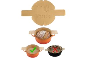 NiHome 110 PCS Pre-Cut Parchment Paper for Sourdough Baking, Bread Sling for Dutch Oven & Multi-Use Non-Stick Sheets, Fits 4-