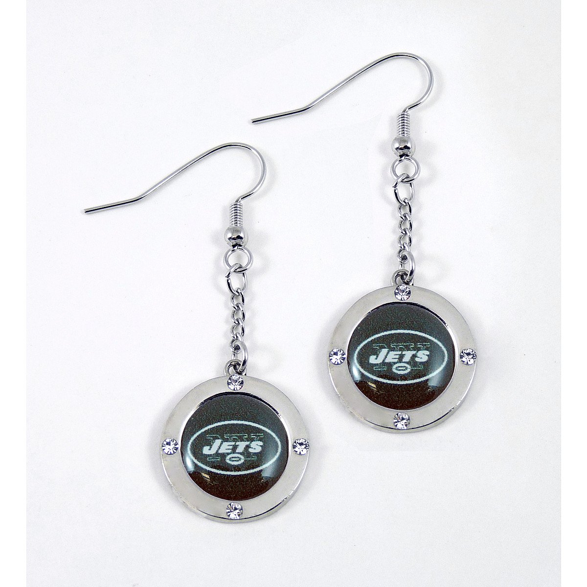 NFL New York Jets Crystal Dangle Earrings