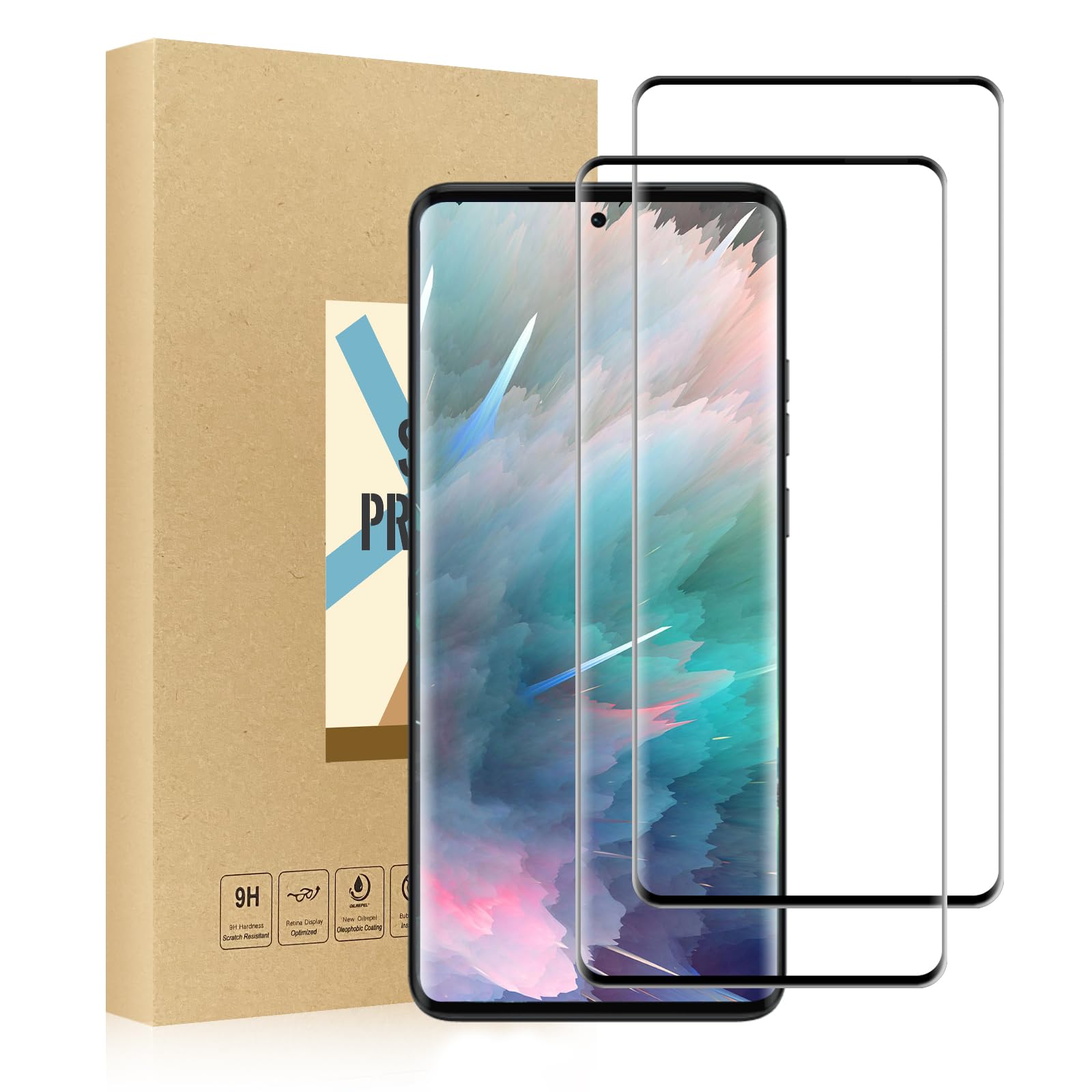 SCL Screen Protector Compatible with Moto Edge 40 Neo Screen Protector Motorola Edge 40 Neo Tempered Glass Film [2-Pack], [Full Coverage, Easy Installation, Bubble-free, 9H Hardness]