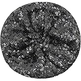 ZGMYC Shiny Sequin Beret Hat for Women Glitter Beanie Hats Party Costume Headwear Carnival Accessories