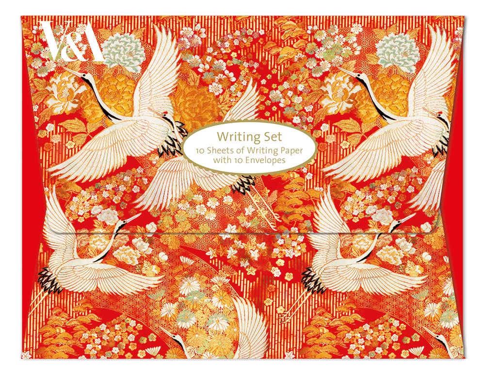 Japanese Cranes Writing Set - 10 Paper Sheets with Envelopes