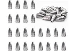FREGITO Fishing Weight Sinkers, 50pcs/55pcs Lead Worm Weights Fishing Sinkers for Bass Fishing Texas Rigs