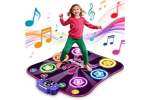 BAMBILO Kids Dance Mat for Girls - Toys for 4 5 6 7 8-10 Year Old Girl Birthday Gifts - Girl Toys for Ages 5-7 6-8 8-12 - Electronic Dance Pad with Light Up 6 Button - Wireless Bluetooth - 5 Game Modes