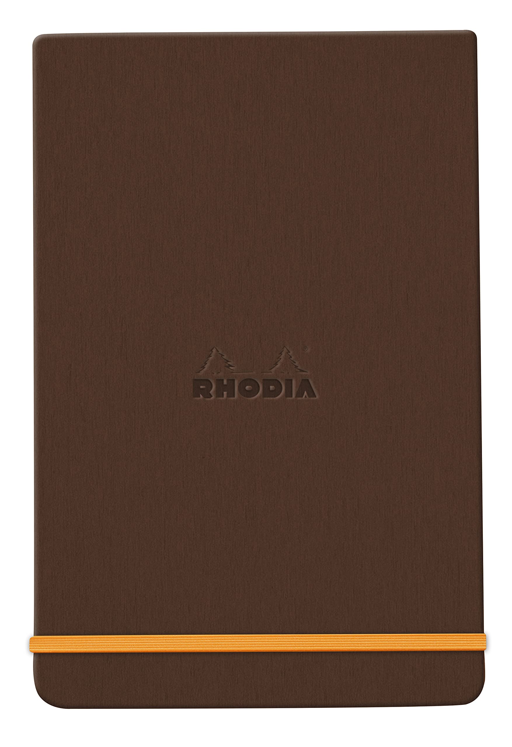 RHODIA 194342C - Webnotepad Bronze Rigid Notebook - A6 - Lined - 192 Detachable Pages - Clairefontaine Ivory Paper 90 g/m - Bookmark, Elastic Closure - Faux Leather Cover - Rhodiarama