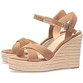 VICKI·VICKI Wedges for Women Platform Sandals Wedge Heels for Sandals Comfortable Summer Espadrille Shoes Ankle Strap&Open Toe
