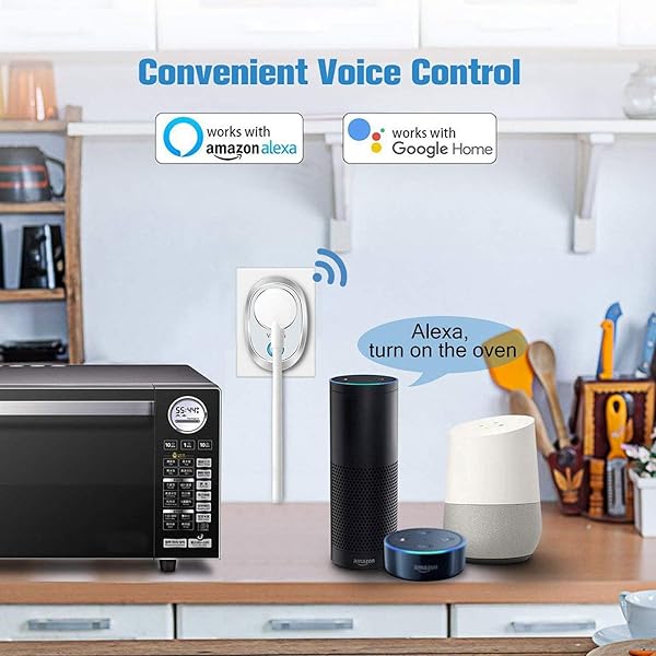 Vaupan   Mini enchufe WiFi compatible con Alexa Google Home e IFTTT 16 A mando a distancia con funcin de temporizador no requiere hub solo soporta red de 24 GHz