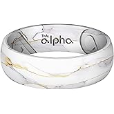 Truly Alpha Breathable Air Grooves Silicone Ring - 8mm, Printed Design Wedding Band | Rubber Ring for Men