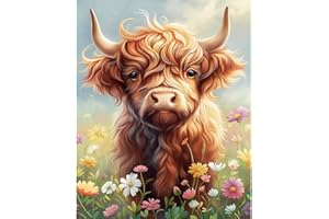 Natuyalo Paint by Numbers for Adults - DIY Adult Paint by Number Kits Painting on Canvas Highland Cow Painting by Numbers for Beginners, Animal Art Craft Kits for Adults (16x20 Inch)