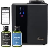 HVAC Diffuser Scent System Whole House,Hotel Commercial Collection Machine | 4500 Sq Ft,Metal,Ultra Quiet,Safety Lock,Bluetooth App, - Black,Includes 2 x 60ml Oils