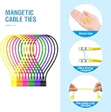 FRKNER Magnetic Cable Ties Silicone Reusable Twist Organizer 12 Pack 6 Colors view 2