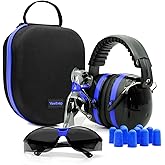 Yewltvep Shooting Ear Protection Gun Range Ear Protection with Earmuffs, Gun Safety Glasses, Earplugs, Hard Storage Case