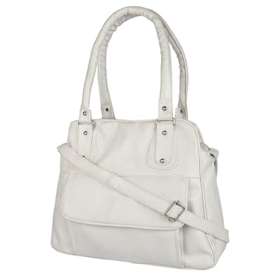 PEKIAN Womens Synthetic Shoulder Bag White